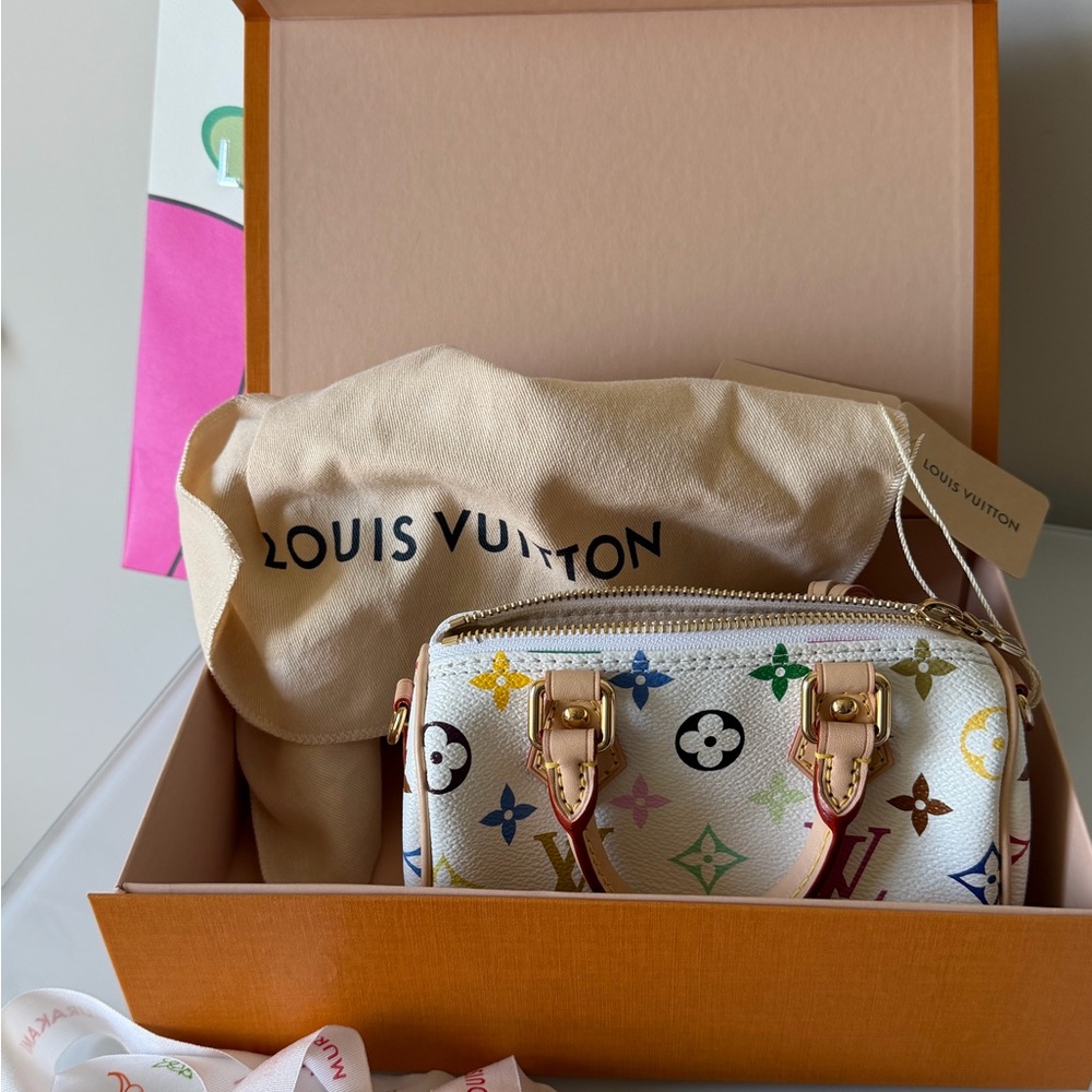 Louis Vuitton Murakami White Multicolor Nano Speedy Bag - Picture 15 of 16